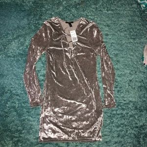 Crushed velvet mini dress